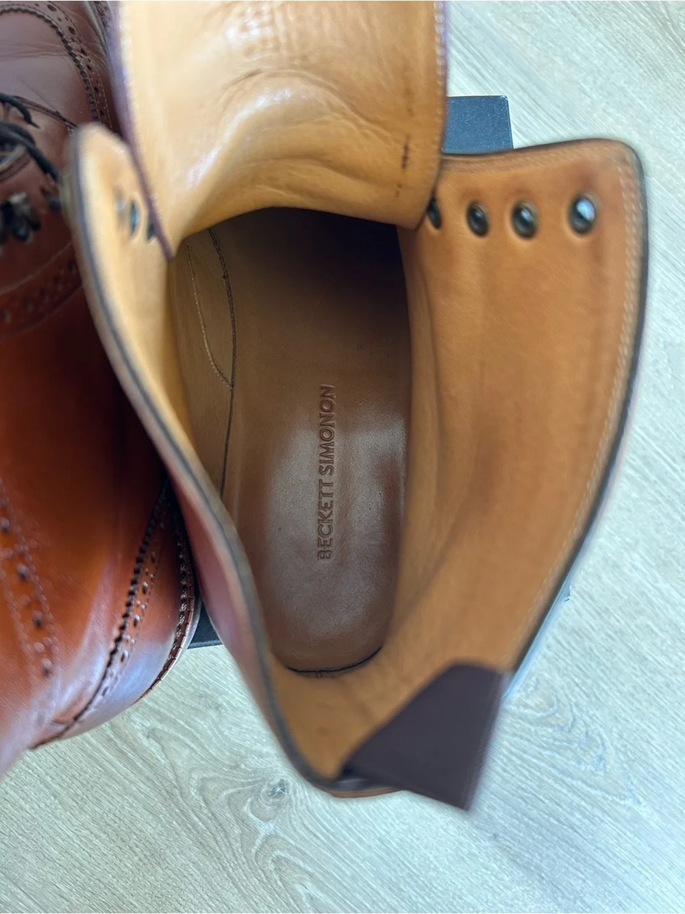 Beckett Simonon Men's “Nolan” Brogue Boots - Tan